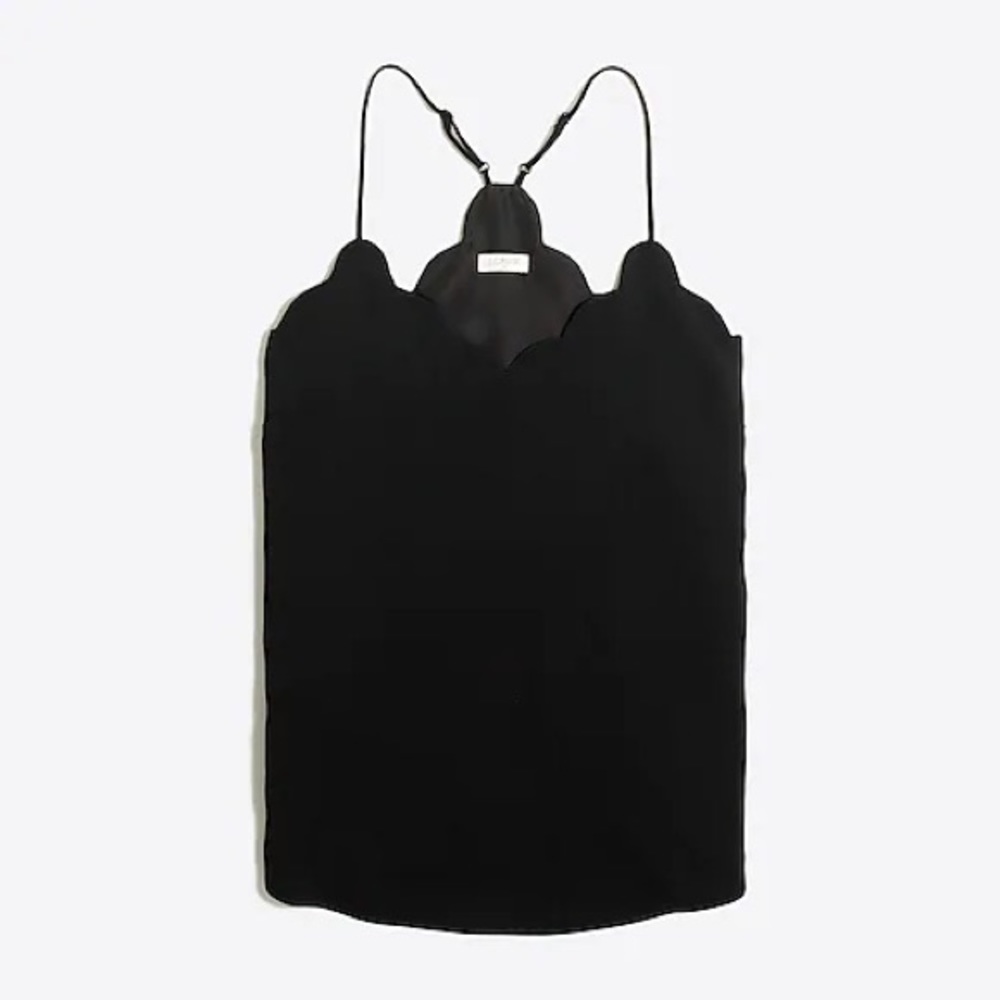 J.Crew Factory Scalloped Cami Top - Black size 0